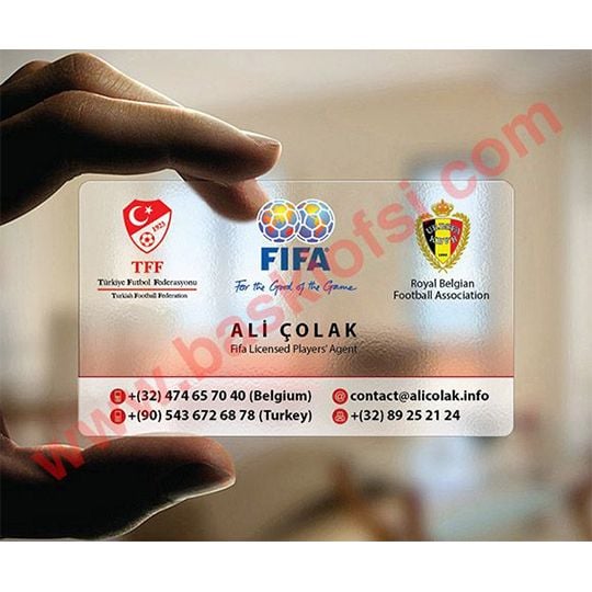 Plastik Şeffaf PVC Kartvizit